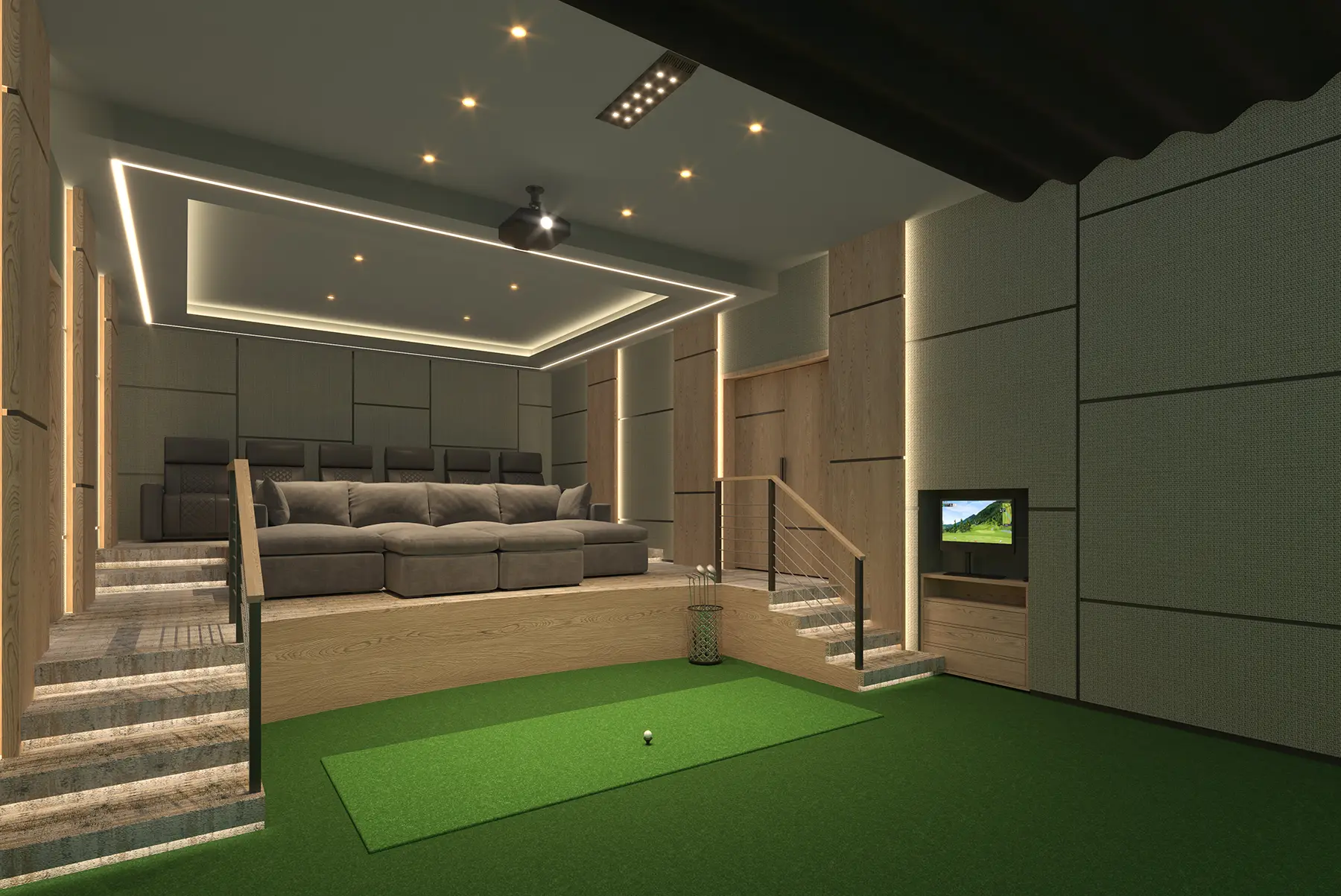 How to Design a Custom Golf Simulator Home Theater
