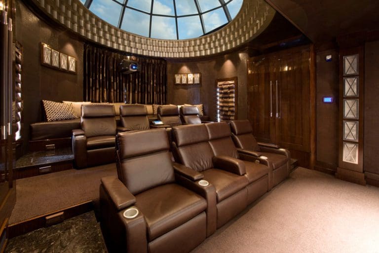 Luxury Home Theater with Glass Ceiling