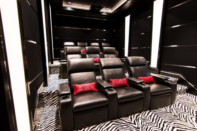 CinemaTech Luxury Home Theater interior design with luxury home theater seating and home theater acoustical treatment