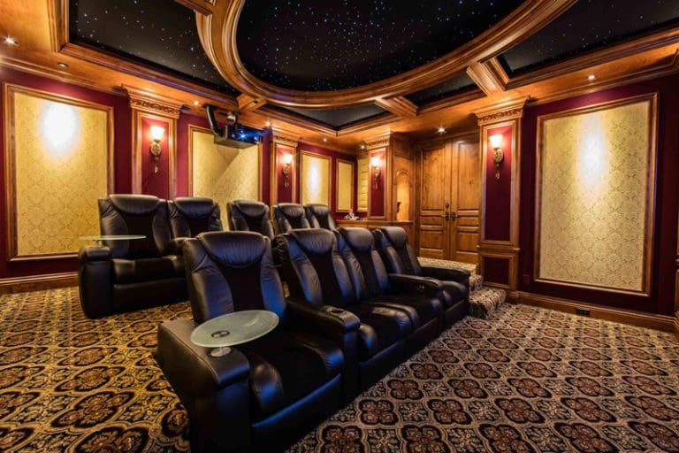 CinemaTech Luxury Home Theater interior design with luxury home theater seating and home theater acoustical treatment