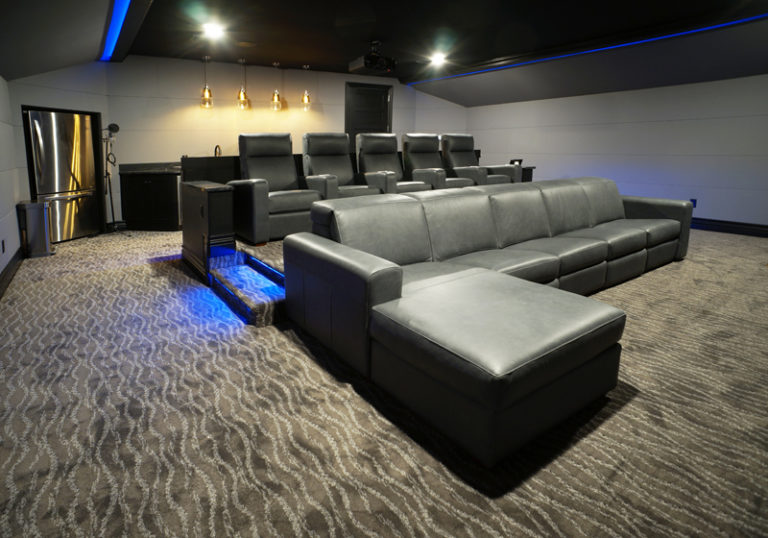 Gray Leather Theater Seating