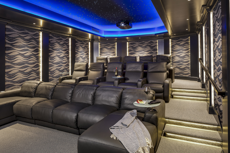 CinemaTech Luxury Home Theater interior design with luxury home theater seating and home theater acoustical treatment