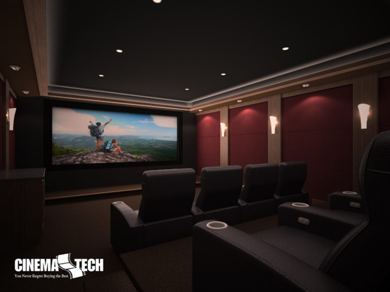 CinemaTech Luxury Home Theater interior design with luxury home theater seating and home theater acoustical treatment