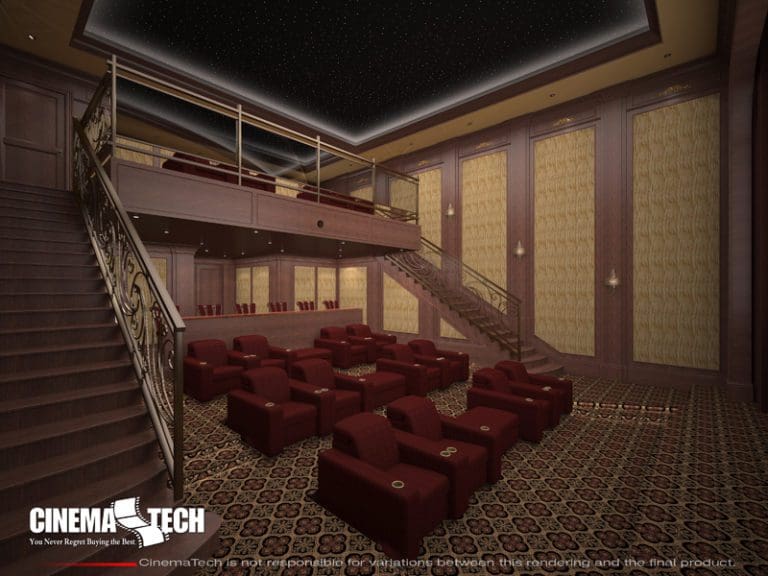 CinemaTech Luxury Home Theater interior design with luxury home theater seating and home theater acoustical treatment