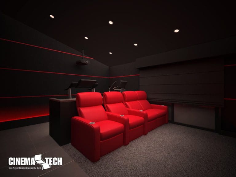 CinemaTech Luxury Home Theater interior design with luxury home theater seating and home theater acoustical treatment