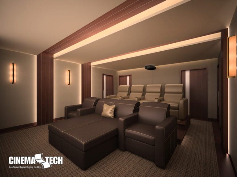 CinemaTech Luxury Home Theater interior design with luxury home theater seating and home theater acoustical treatment