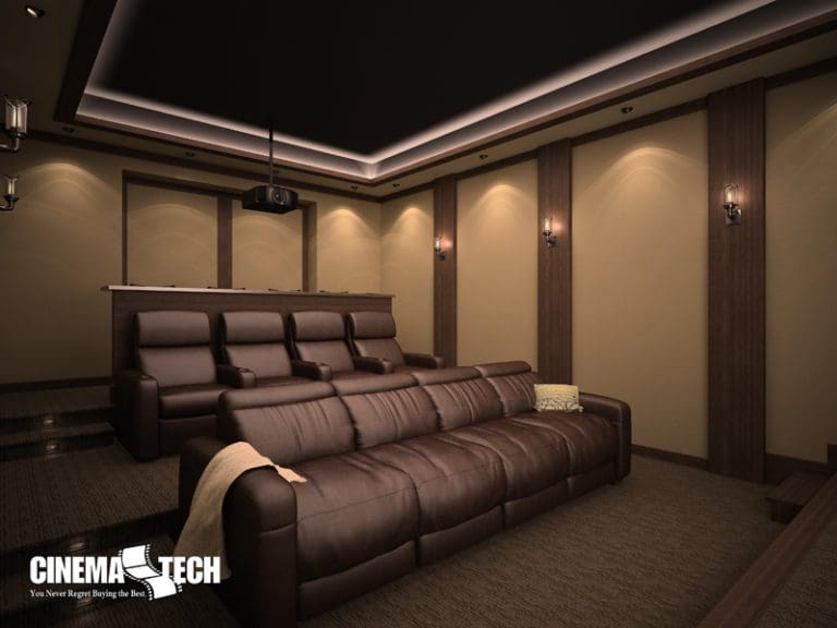 CinemaTech Luxury Home Theater interior design with luxury home theater seating and home theater acoustical treatment