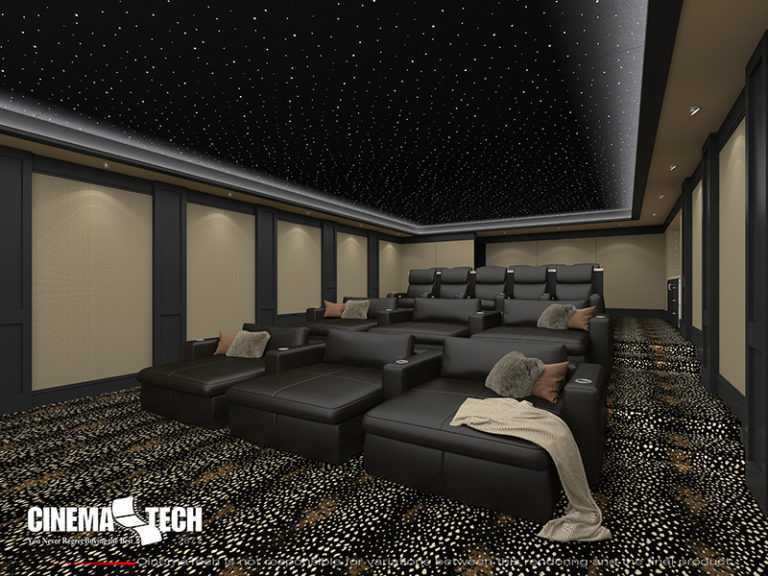 Luxury Home Theater Design with Chaise Lounges