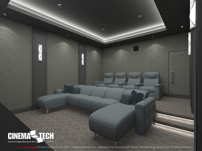 CinemaTech Luxury Home Theater interior design with luxury home theater seating and home theater acoustical treatment