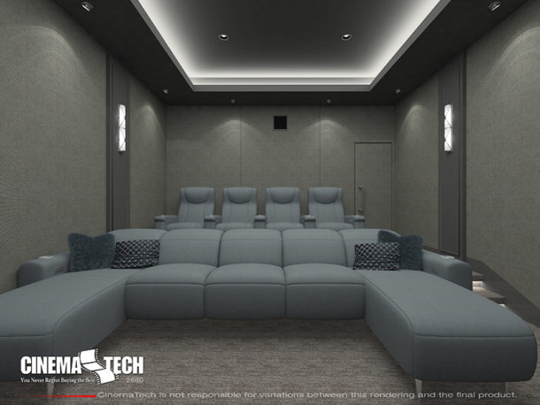 Modern Cinema Room with Theater Sconces