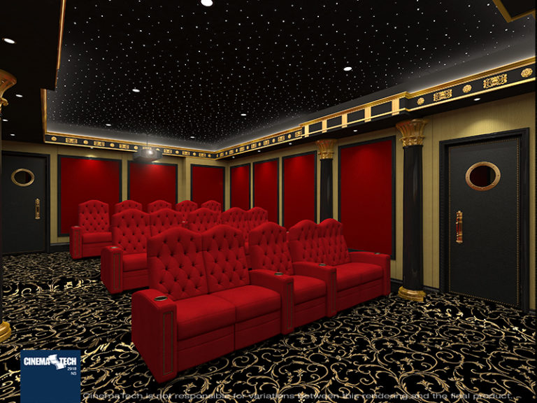 Red & Gold Vintage Home Theater