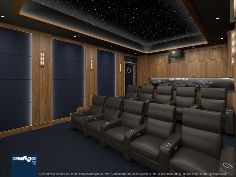 Home Theater Walls With Built-In Shelving