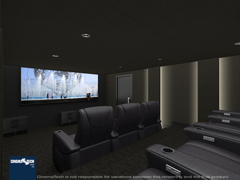 CinemaTech Luxury Home Theater interior design with luxury home theater seating and home theater acoustical treatment