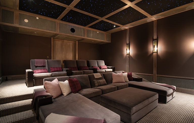 Transitional Design Home Theater Interior