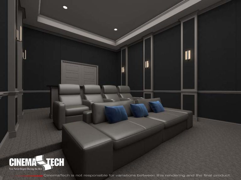 Luxury Home Theater with Couch and Recliners
