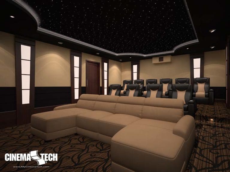 Modern Lighting in Luxury Home Theater