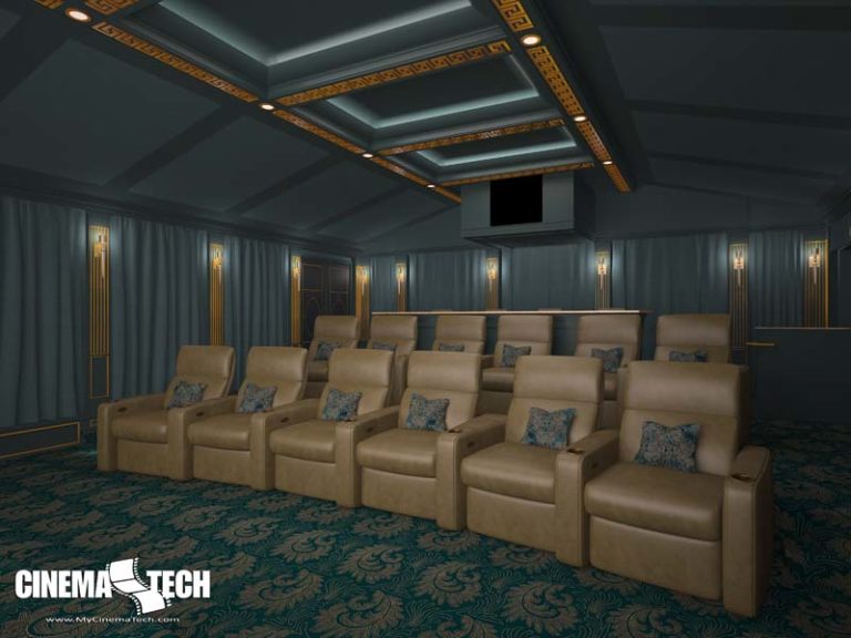 Home Movie Theater Seats in Brown Leather