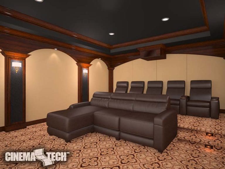 CinemaTech Luxury Home Theater interior design with luxury home theater seating and home theater acoustical treatment