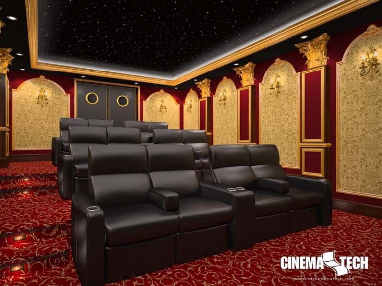 CinemaTech Luxury Home Theater interior design with luxury home theater seating and home theater acoustical treatment