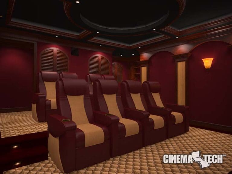 CinemaTech Luxury Home Theater interior design with luxury home theater seating and home theater acoustical treatment