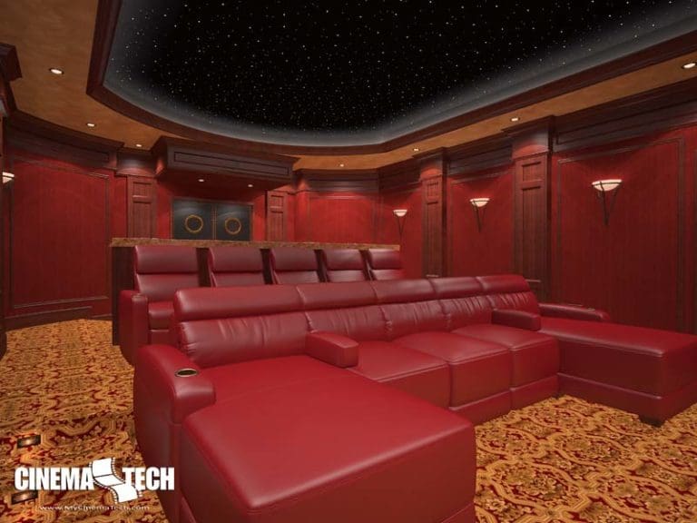 CinemaTech Luxury Home Theater interior design with luxury home theater seating and home theater acoustical treatment