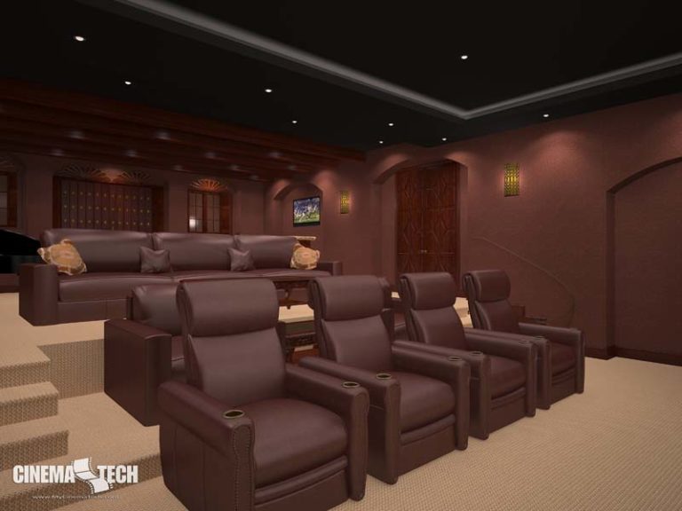 Wine Colored Home Theater Seating