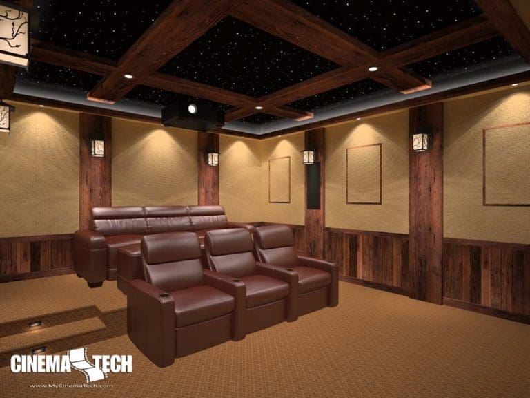 CinemaTech Luxury Home Theater interior design with luxury home theater seating and home theater acoustical treatment