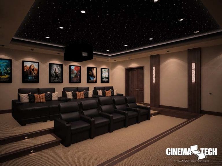 CinemaTech Luxury Home Theater interior design with luxury home theater seating and home theater acoustical treatment