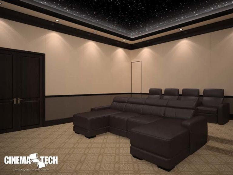 CinemaTech Luxury Home Theater interior design with luxury home theater seating and home theater acoustical treatment