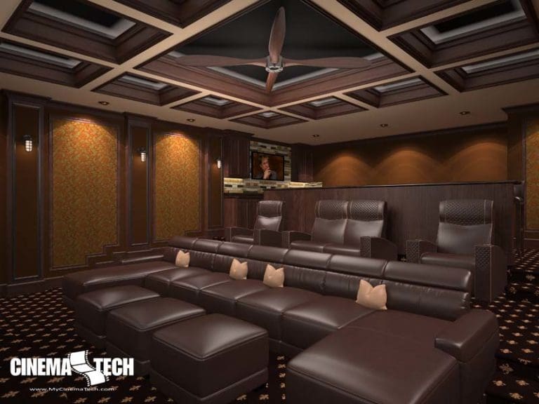 CinemaTech Luxury Home Theater interior design with luxury home theater seating and home theater acoustical treatment