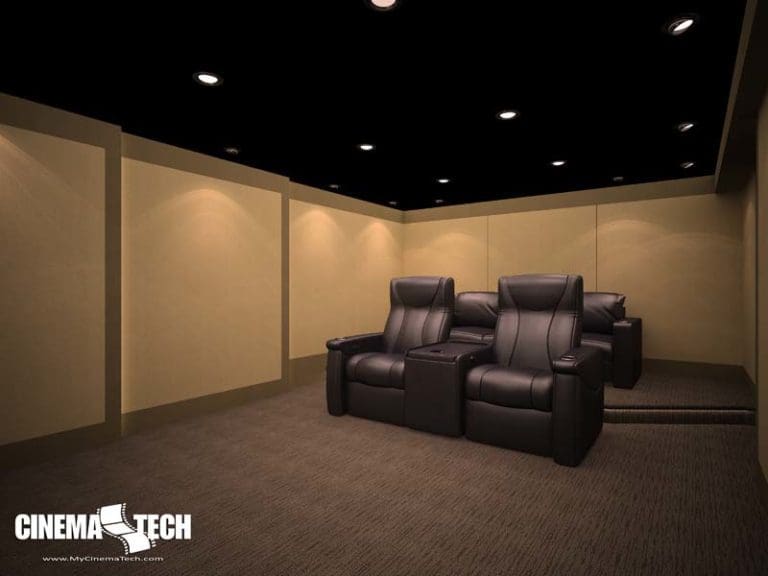 CinemaTech Luxury Home Theater interior design with luxury home theater seating and home theater acoustical treatment