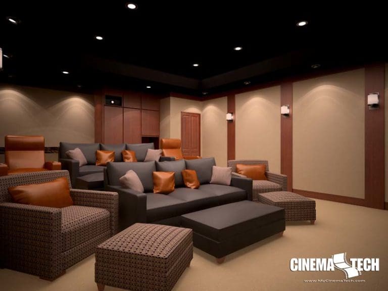 CinemaTech Luxury Home Theater interior design with luxury home theater seating and home theater acoustical treatment