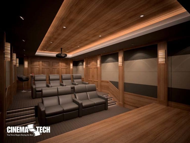 CinemaTech Luxury Home Theater interior design with luxury home theater seating and home theater acoustical treatment