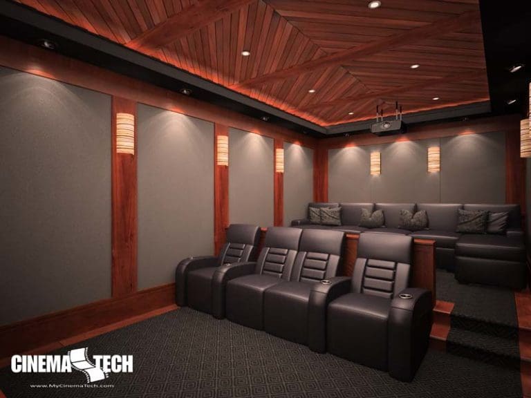 CinemaTech Luxury Home Theater interior design with luxury home theater seating and home theater acoustical treatment