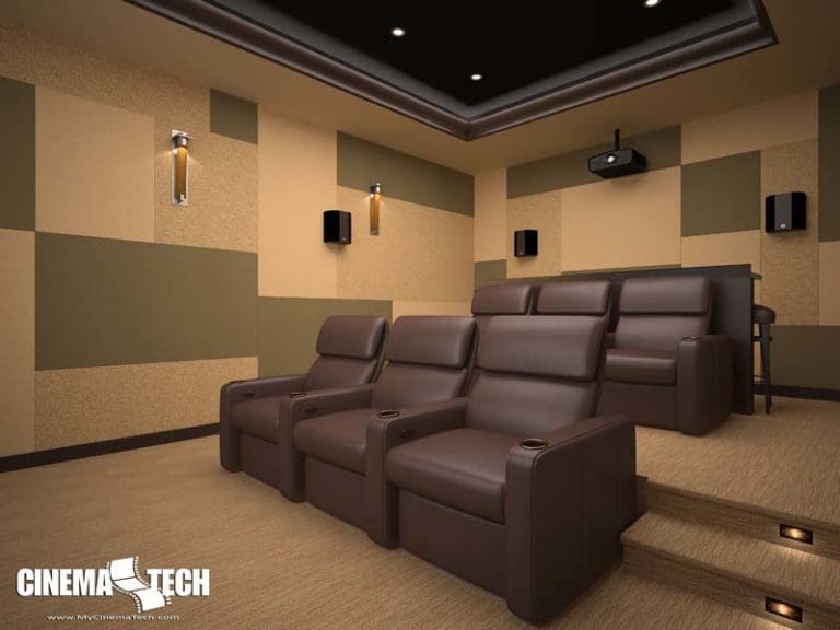 CinemaTech Luxury Home Theater interior design with luxury home theater seating and home theater acoustical treatment