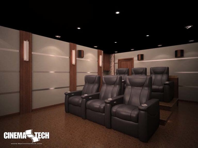 CinemaTech Luxury Home Theater interior design with luxury home theater seating and home theater acoustical treatment