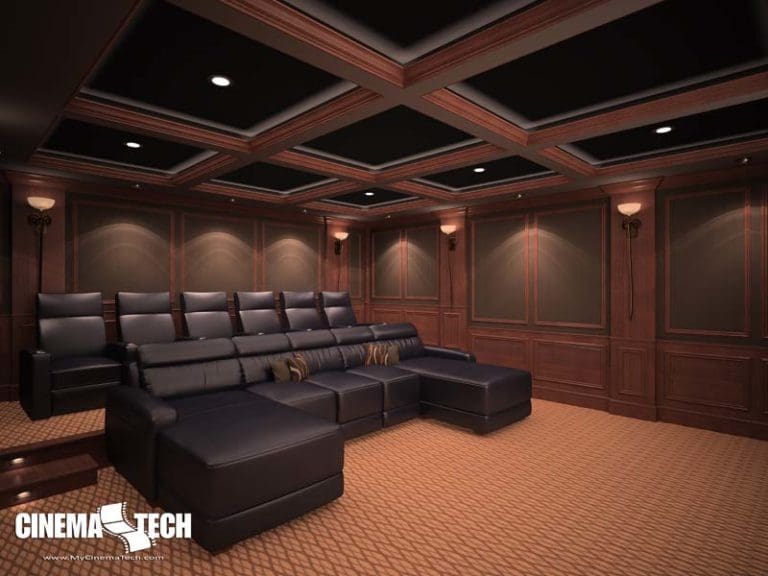 CinemaTech Luxury Home Theater interior design with luxury home theater seating and home theater acoustical treatment