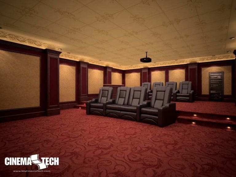 CinemaTech Luxury Home Theater interior design with luxury home theater seating and home theater acoustical treatment