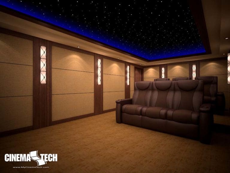 CinemaTech Luxury Home Theater interior design with luxury home theater seating and home theater acoustical treatment