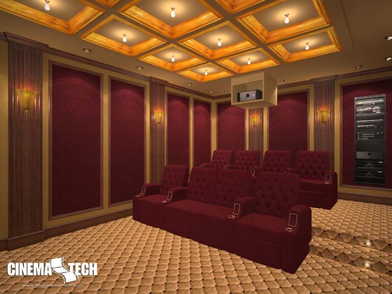 Classic Red & Gold Home Theater