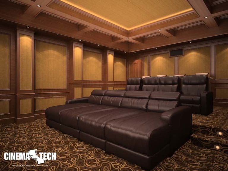 CinemaTech Luxury Home Theater interior design with luxury home theater seating and home theater acoustical treatment