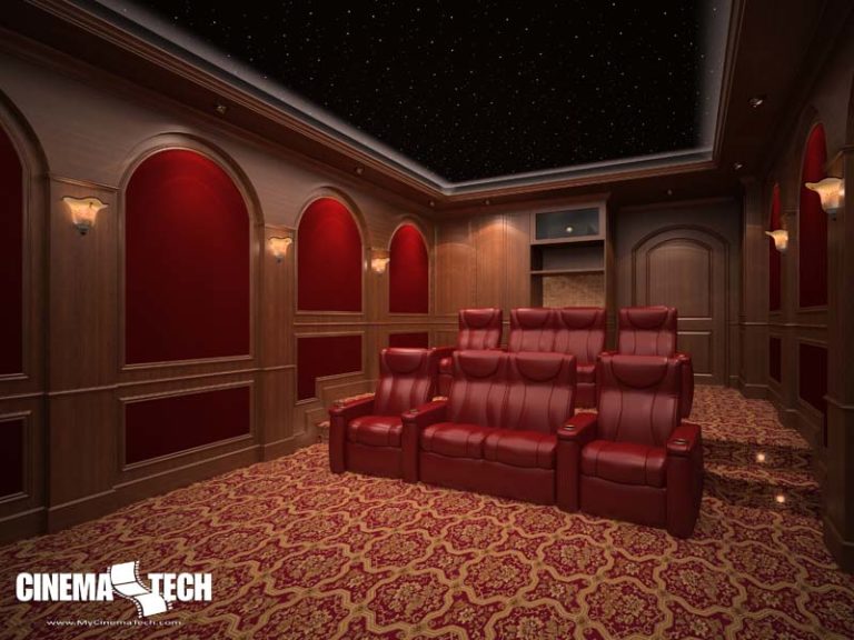 Red & Gold Luxury Home Theater