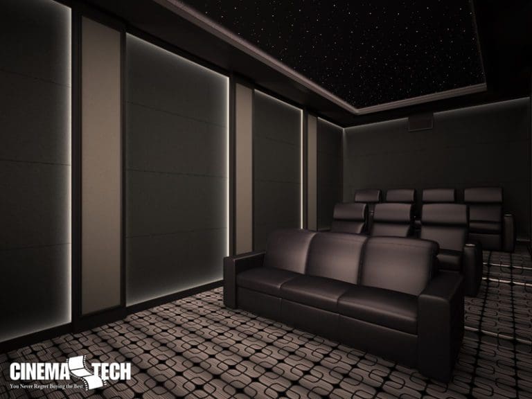 CinemaTech Luxury Home Theater interior design with luxury home theater seating and home theater acoustical treatment