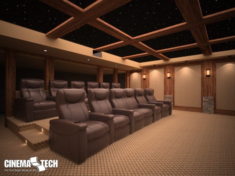 CinemaTech Luxury Home Theater interior design with luxury home theater seating and home theater acoustical treatment