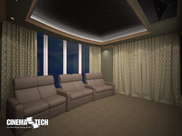 CinemaTech Luxury Home Theater interior design with luxury home theater seating and home theater acoustical treatment