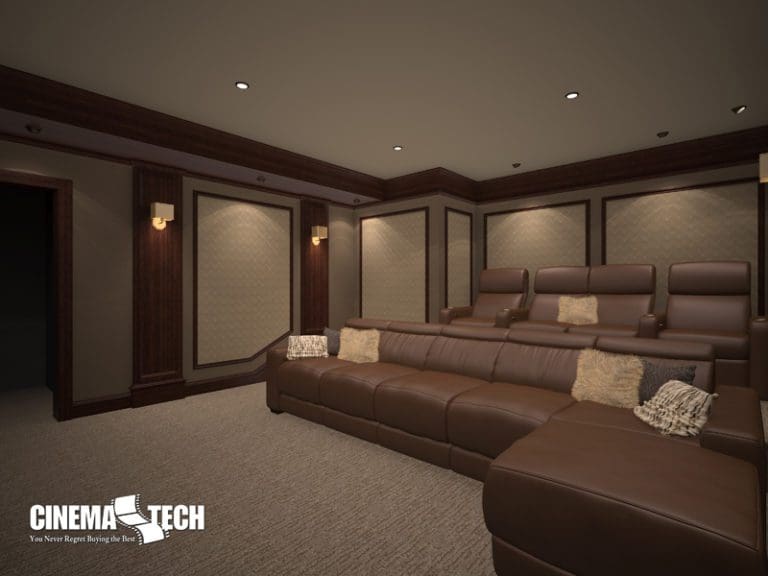 CinemaTech Luxury Home Theater interior design with luxury home theater seating and home theater acoustical treatment