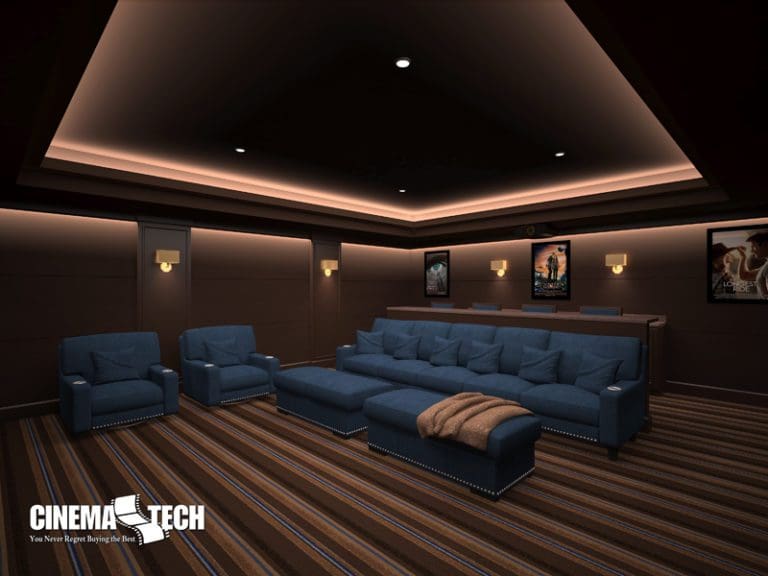 CinemaTech Luxury Home Theater interior design with luxury home theater seating and home theater acoustical treatment