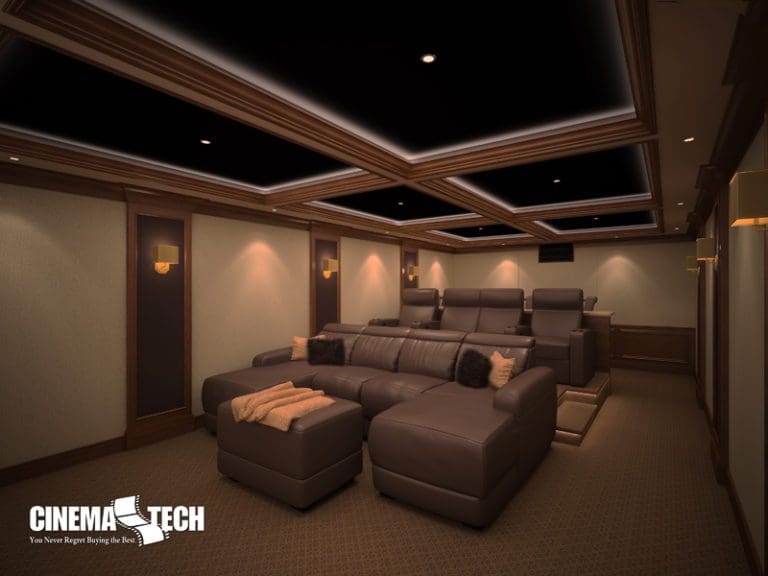 CinemaTech Luxury Home Theater interior design with luxury home theater seating and home theater acoustical treatment