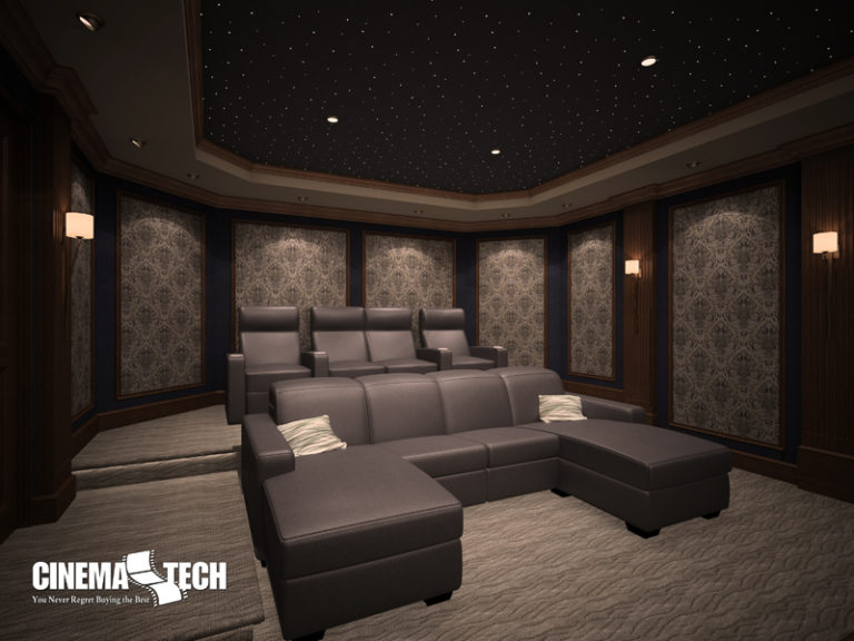 Luxury Home Theater with a Stage