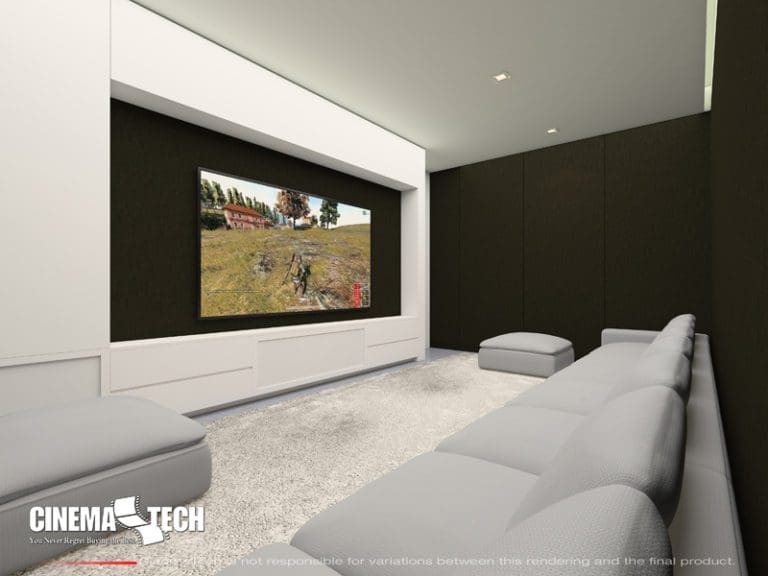 CinemaTech Luxury Home Theater interior design with luxury home theater seating and home theater acoustical treatment